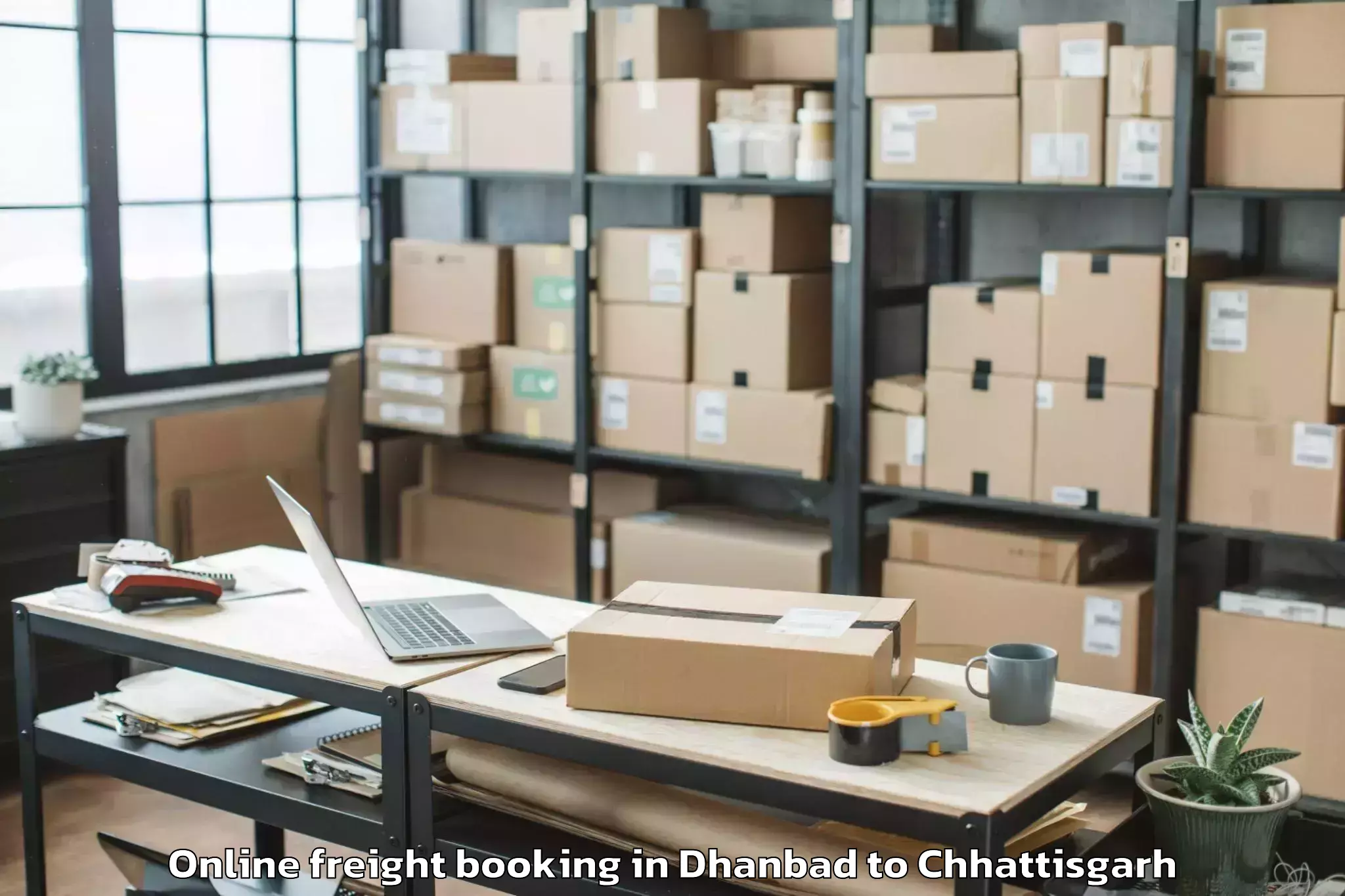 Easy Dhanbad to Chopan Online Freight Booking Booking